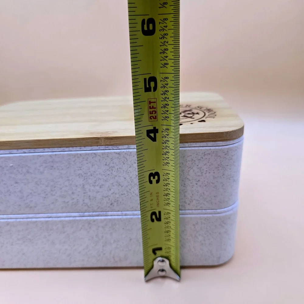 Bamboo Lid White Speckled Meal Prep Container Set